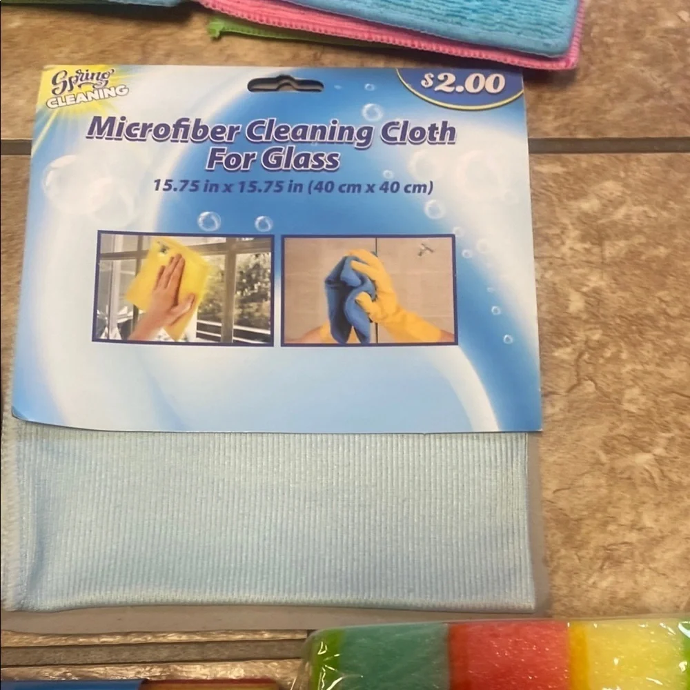 Microfiber Cleaning Cloth Set -  NWT Scrubbing  Extra Long Gloves Dusting